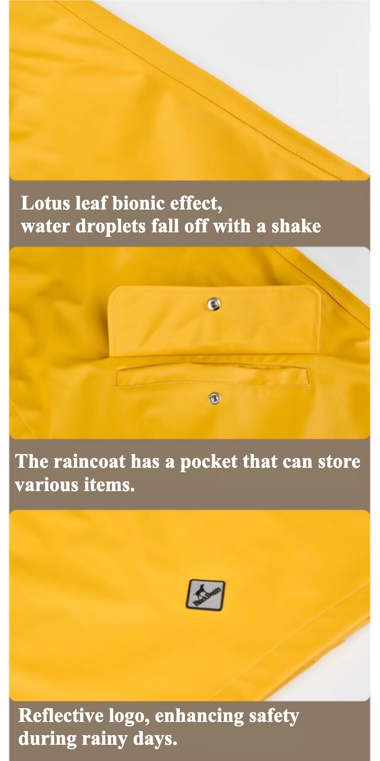 Puffer PU Parent-Child Waterproof Jacket - Durable Pet Raincoat