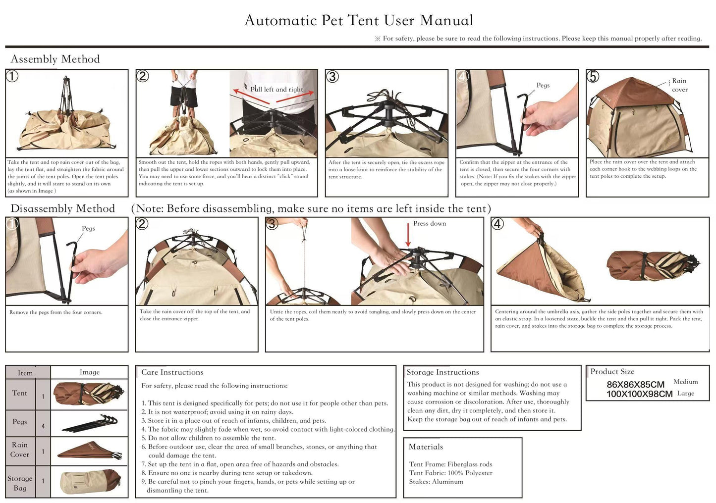 Portable Pet Tent – Waterproof Oxford Automatic Shelter